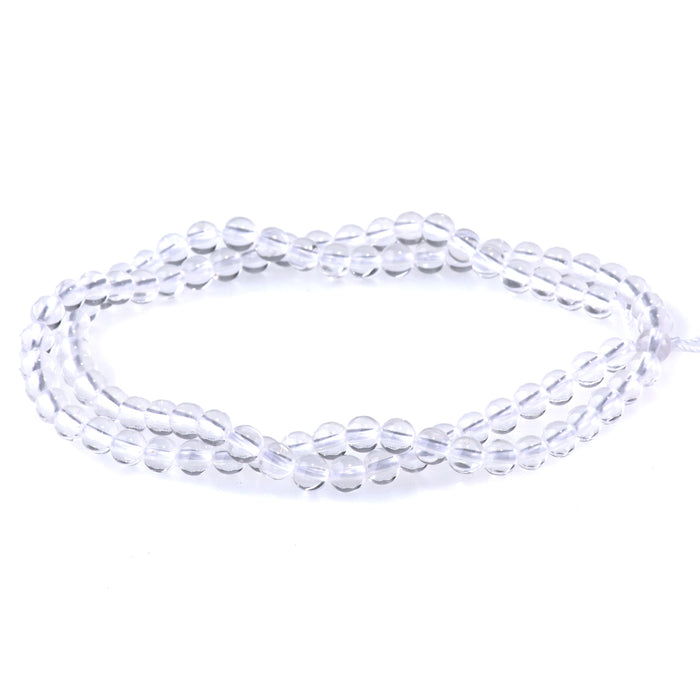 Crystal Quartz 4mm Round A Grade - 15-16 Inch