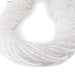 This is a Dakota Stones 4mm Crystal Quartz Microfaceted Gemstone strand with round beads in 15-16 inch strand.