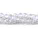 This is a Dakota Stones 4mm Crystal Quartz Microfaceted Gemstone strand with round beads in 15-16 inch strand.