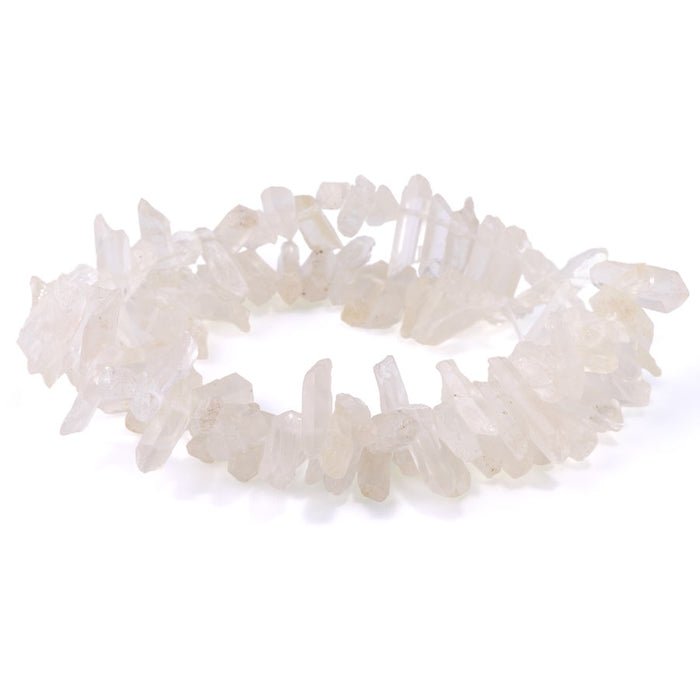 Crystal Quartz 4x18-4x25mm Point Peach - 15-16 Inch