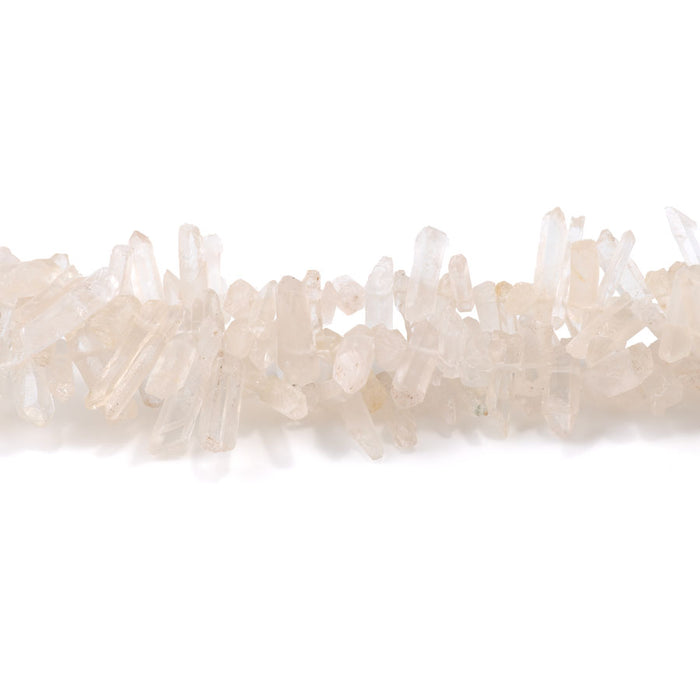 Crystal Quartz 4x18-4x25mm Point Peach - 15-16 Inch