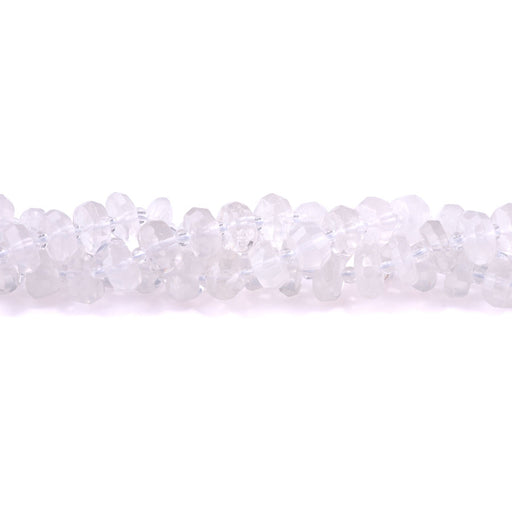This is a Dakota Stones 8x10-12mm Crystal Quartz Irr Gemstone strand with faceted rondelle beads in 15-16 inch strand.