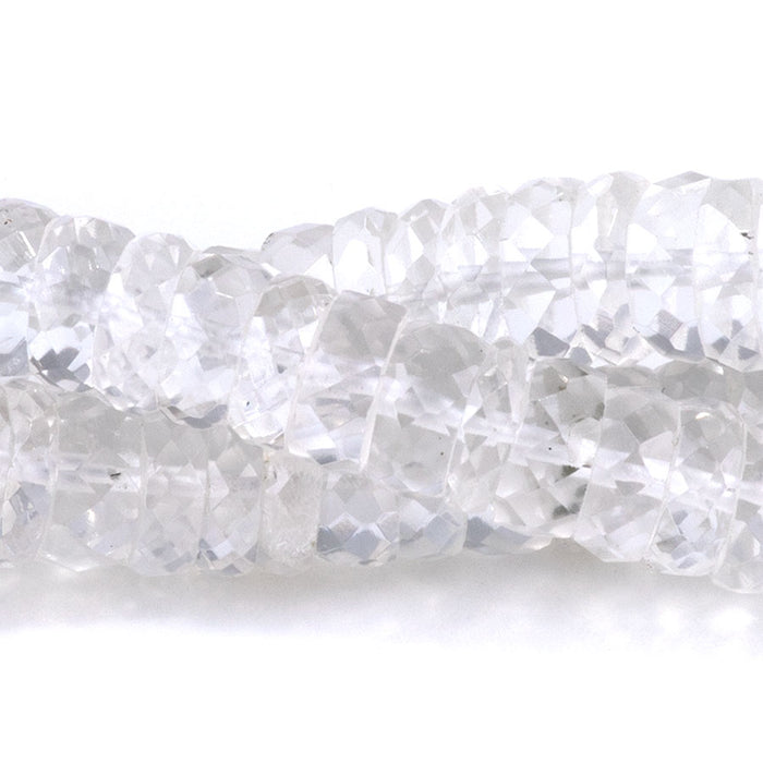 Crystal Quartz 6-7mm Faceted Tyre - 8 Inch