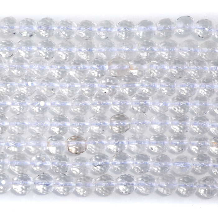 Crystal Quartz 6mm Round Faceted - 15-16 inch