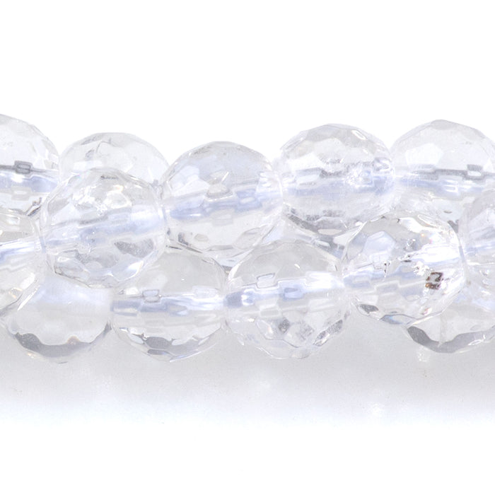 Crystal Quartz 6mm Round Faceted - 15-16 inch