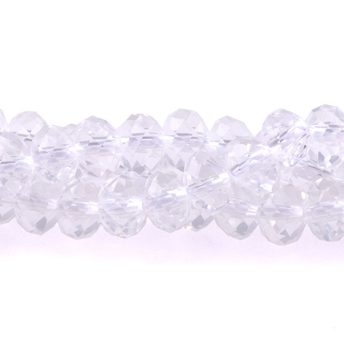 Crystal Quartz 6mm Rondelle Faceted - 15-16 Inch