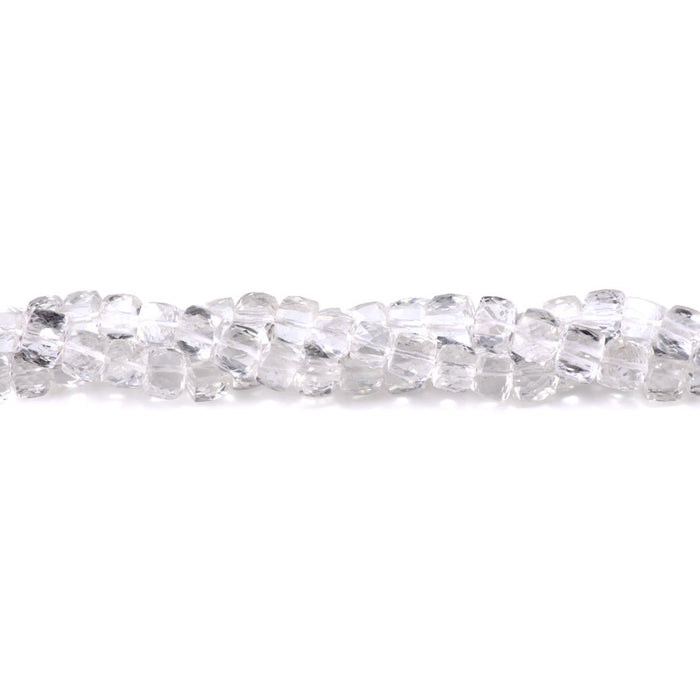 Crystal Quartz 6mm Square Faceted - 8 Inch