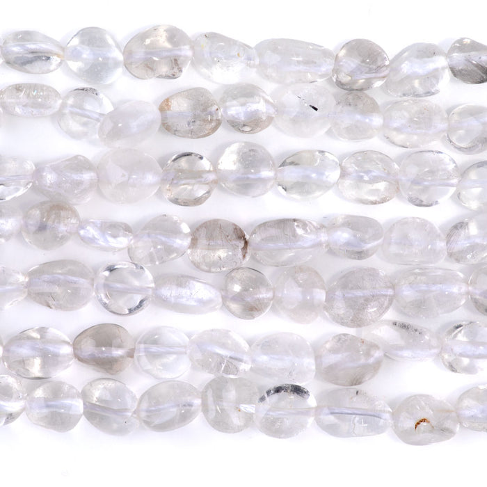 Crystal Quartz 7x9-8x10mm Pebble - 15-16-Inch
