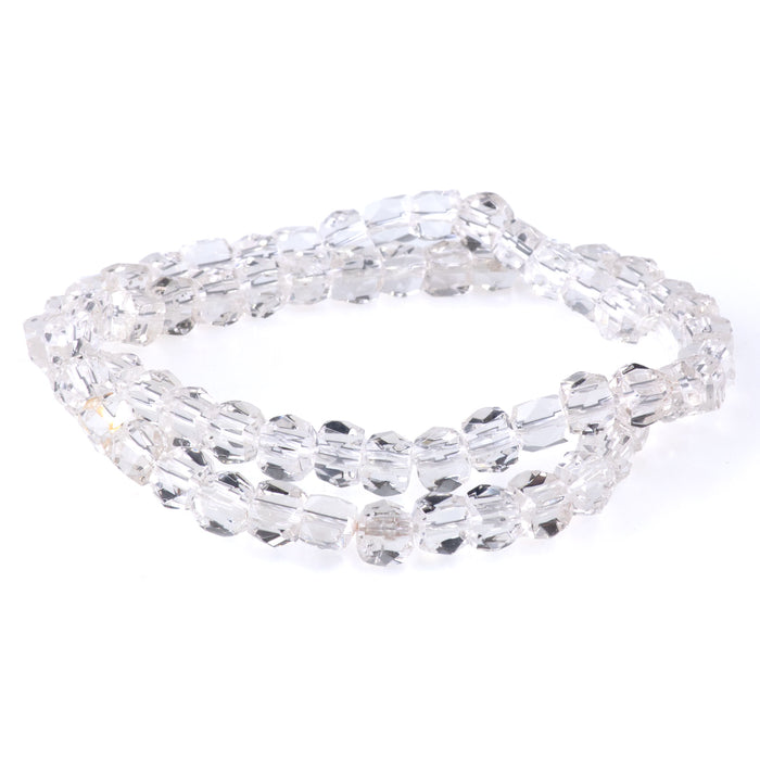 Crystal Quartz 7mm Cut Corner Cube   - 15-16 Inch