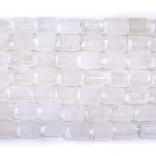 This is a Dakota Stones 7x10mm Crystal Quartz Tube Gemstone strand with faceted beads in 15-16 inch strand.