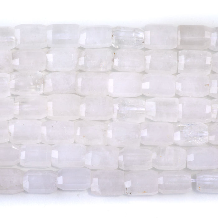 Crystal Quartz 7x10mm Faceted Tube - 15-16 Inch