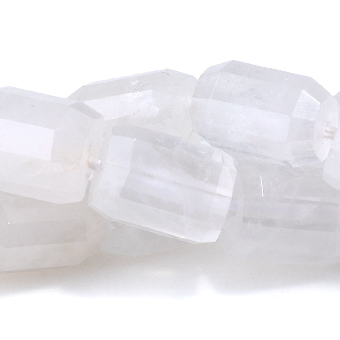 Crystal Quartz 7x10mm Faceted Tube - 15-16 Inch