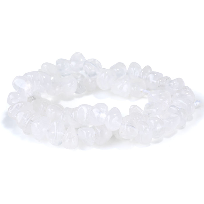 Crystal Quartz 8x10-9x13mm Side Drilled Pebble - 15-16 Inch