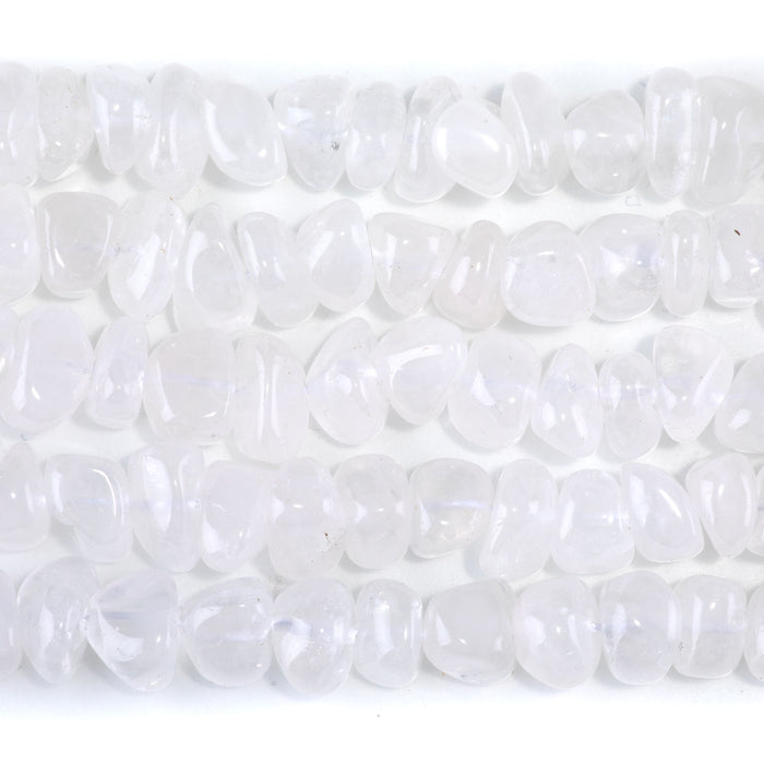 Crystal Quartz 8x10-9x13mm Side Drilled Pebble - 15-16 Inch