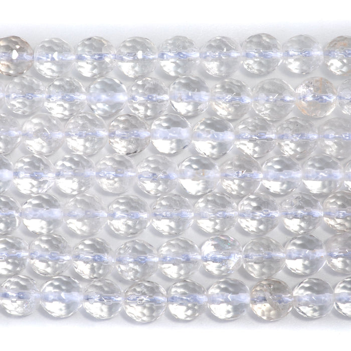 Crystal Quartz 8mm Round Faceted - 15-16 inch