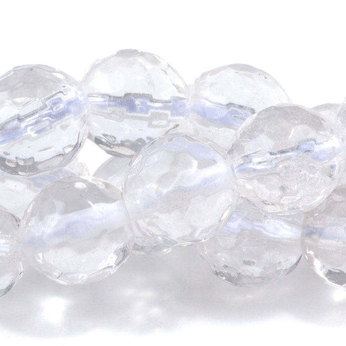 Crystal Quartz 8mm Round Faceted - 15-16 inch