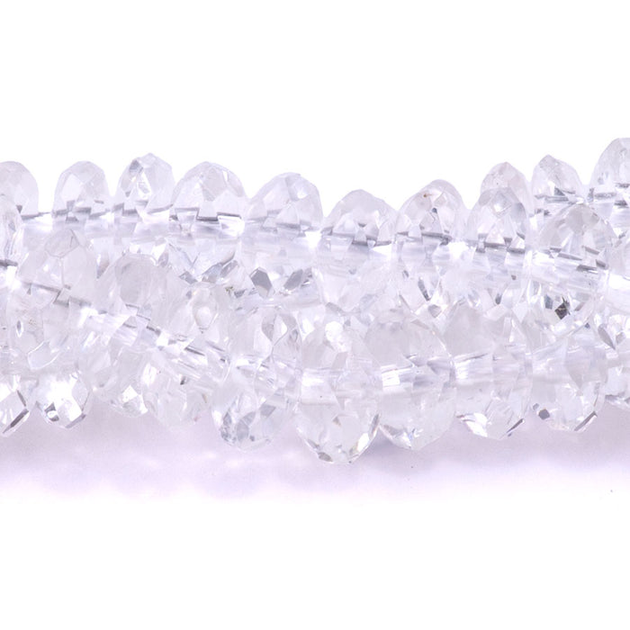 Crystal Quartz 8mm Faceted Rondelle - 15-16 Inch