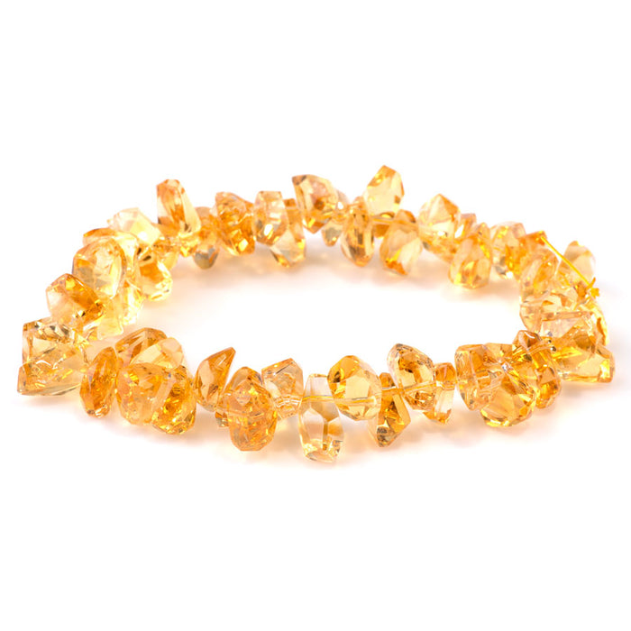 Citrine 11x14-15mm Nugget Faceted Top Drill - 8 Inch