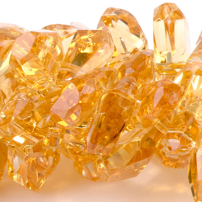 Citrine 11x14-15mm Nugget Faceted Top Drill - 8 Inch