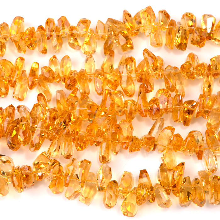 Citrine 11x14-15mm Nugget Faceted Top Drill - 8 Inch