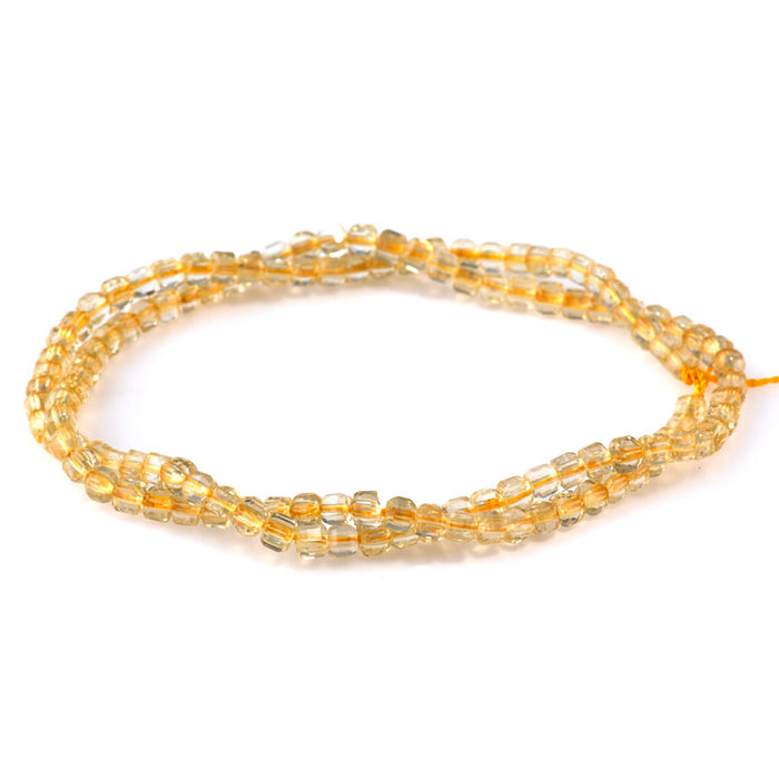 Citrine 3mm Table Cut Cube A Grade - 15-16 Inch