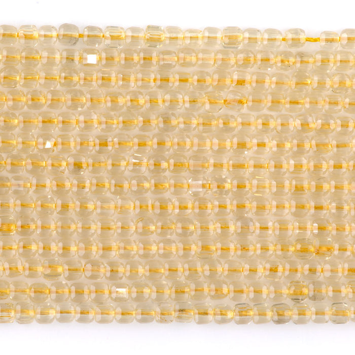 Citrine 3mm Table Cut Cube A Grade - 15-16 Inch