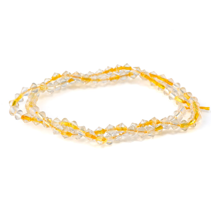 Citrine 4mm Faceted Bicone - 15-16 Inch