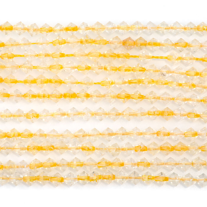 Citrine 4mm Faceted Bicone - 15-16 Inch