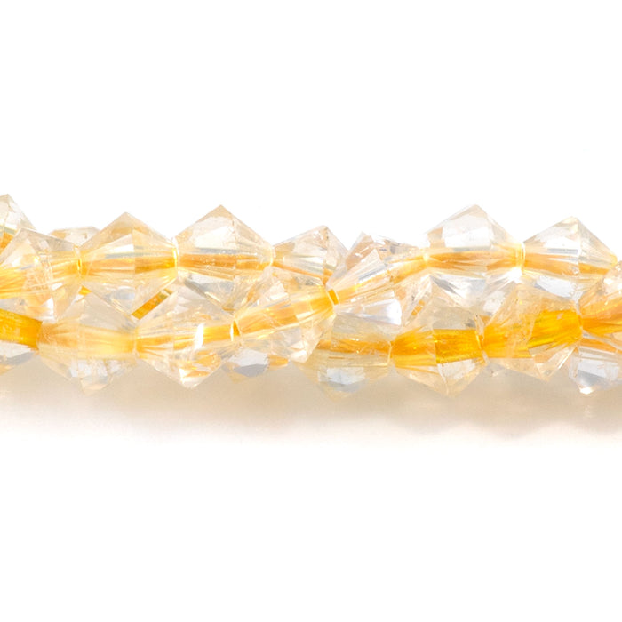 Citrine 4mm Faceted Bicone - 15-16 Inch