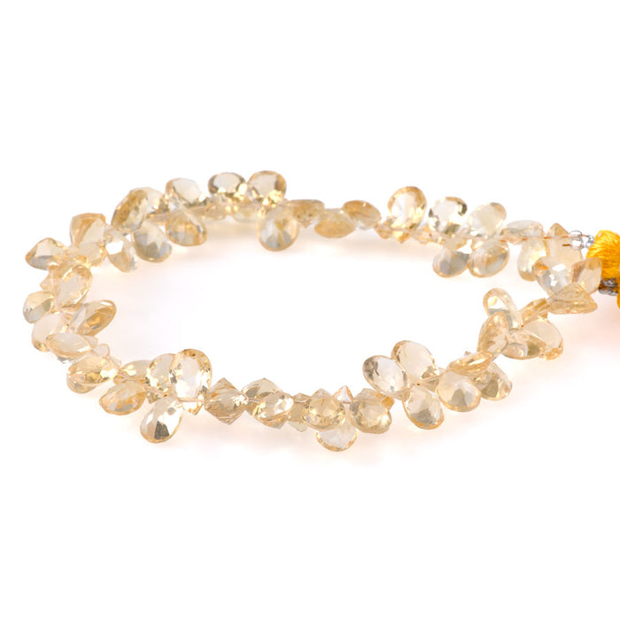 Citrine 5-6mm Drop Faceted Top Drill - 8 Inch