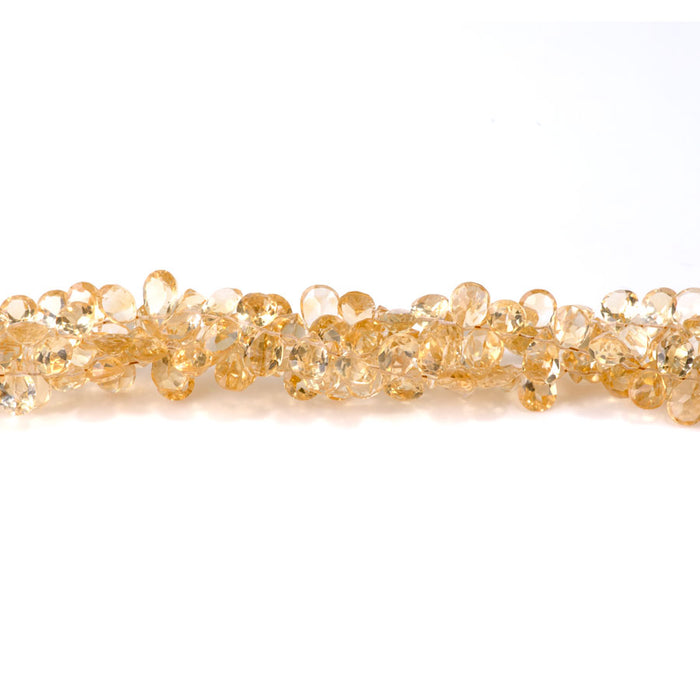 Citrine 5-6mm Drop Faceted Top Drill - 8 Inch