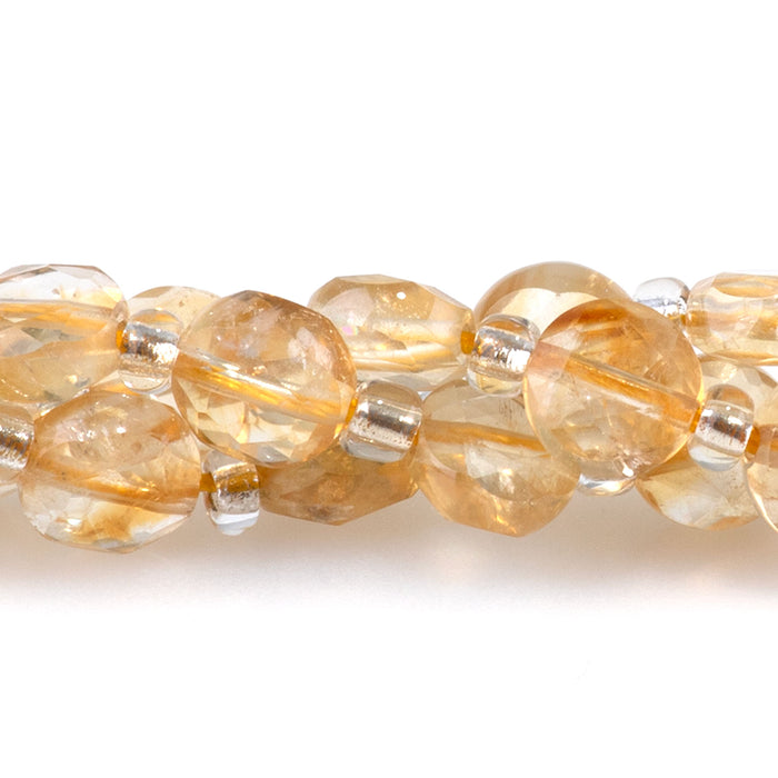 Citrine 6mm Star Cut Coin A Grade - 15-16 Inch