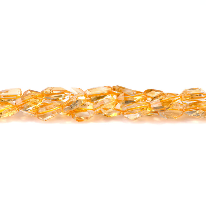 Citrine 7x15-9x17mm Nugget Center Drill Faceted - 15-16 Inch