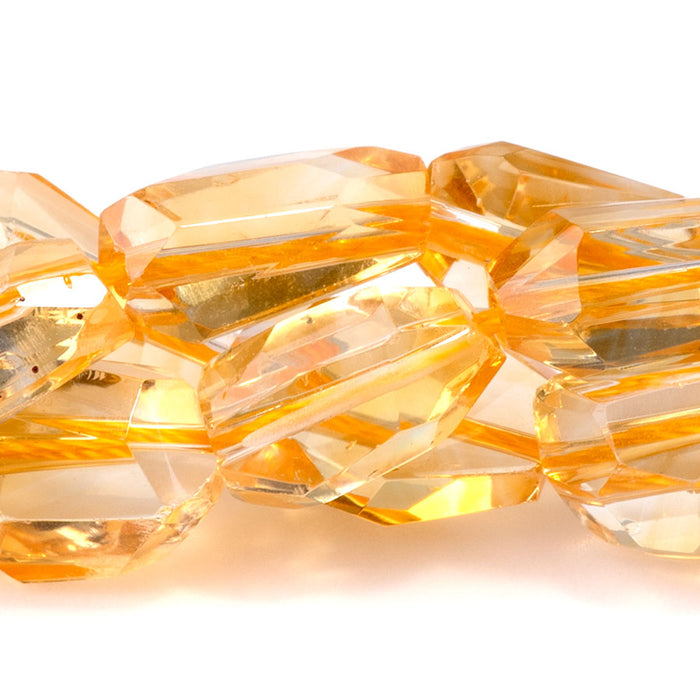 Citrine 7x15-9x17mm Nugget Center Drill Faceted - 15-16 Inch