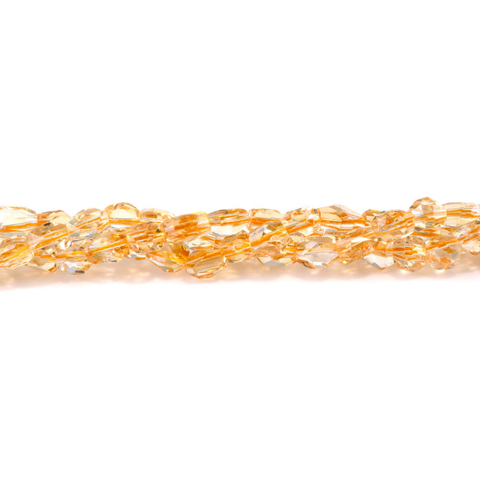 Citrine 7x7-12mm Nugget Center Drill Faceted - 15-16 Inch