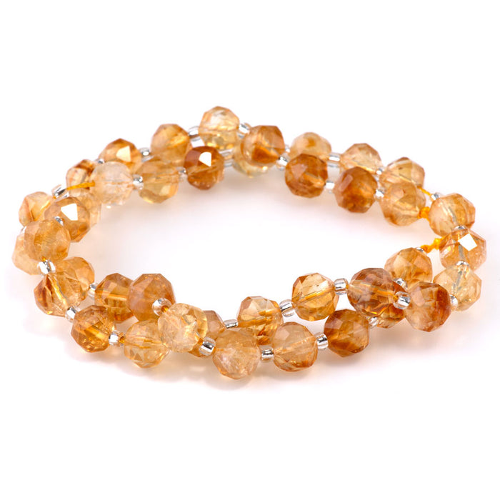 Citrine 7x8mm Faceted Nugget A Grade - 15-16 Inch