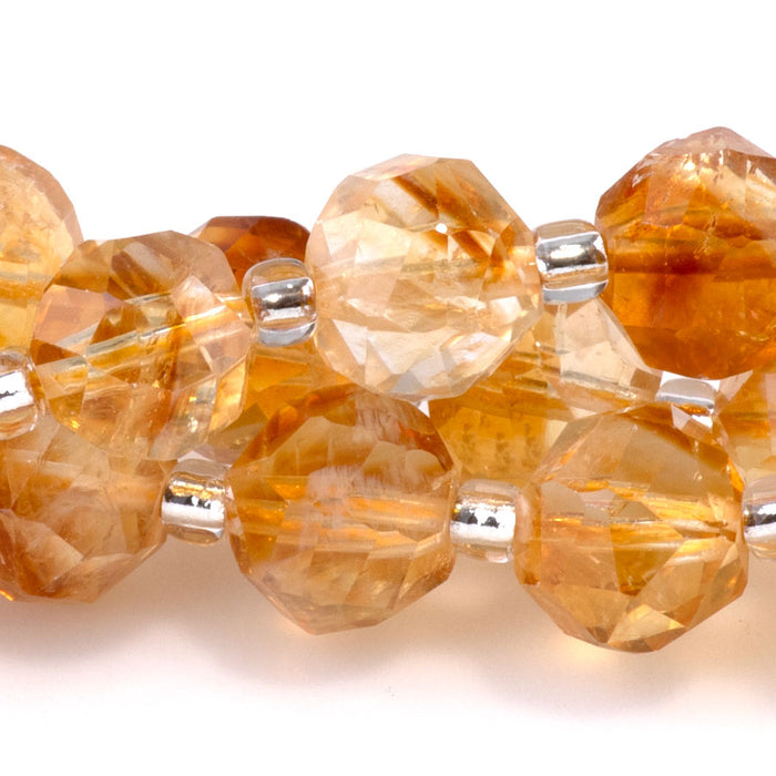 Citrine 7x8mm Faceted Nugget A Grade - 15-16 Inch