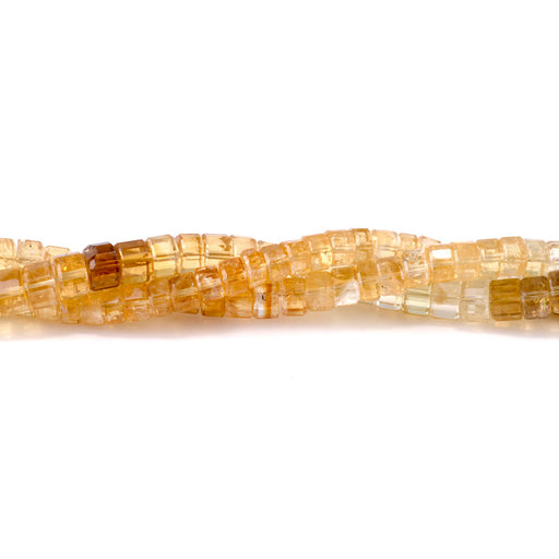 This is a Dakota Stones 8mm Citrine Banded Gemstone strand with faceted heishi beads in 15-16 inch strand.