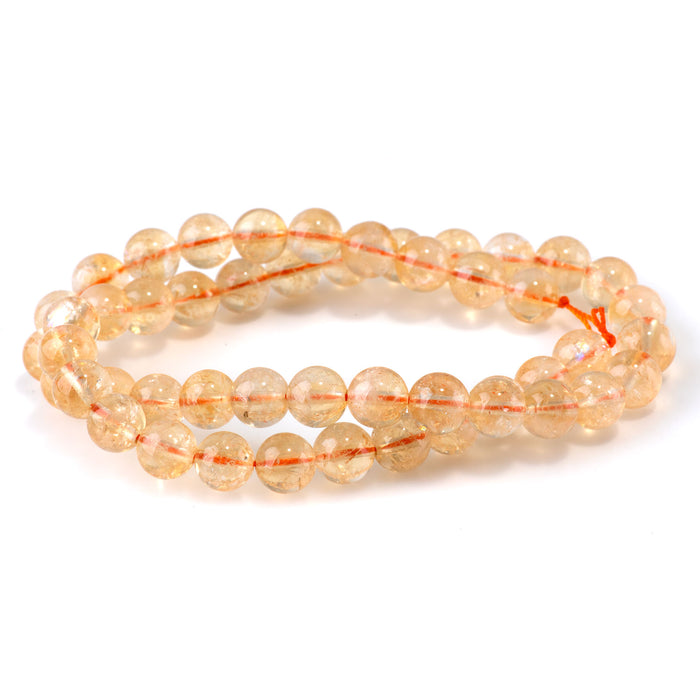 Citrine 8mm Round 15-16 Inch