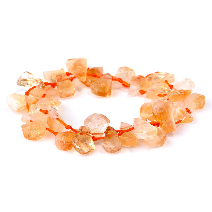 Citrine 9x13-12x16mm Top Drill Irregular Flat Drop - 15-16 Inch
