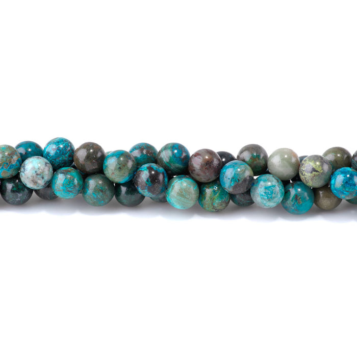 Peruvian Chrysocolla 10mm Round A Grade - 15-16 Inch