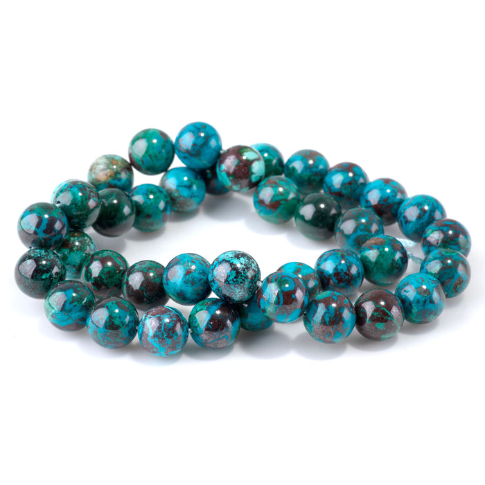 Chrysocolla 10mm Round - 15-16 inch