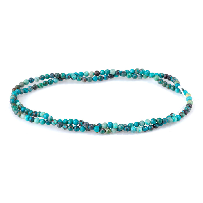 Chrysocolla 3mm Round Bead 15-16 Inch