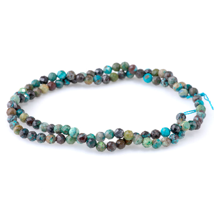 Chrysocolla 4mm Microfaceted Round - 15-16 Inch