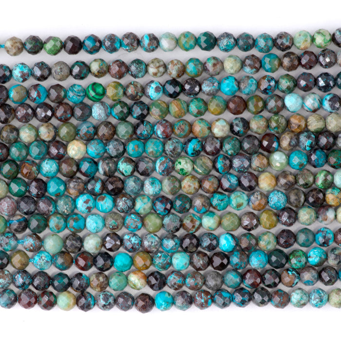 Chrysocolla 4mm Microfaceted Round - 15-16 Inch