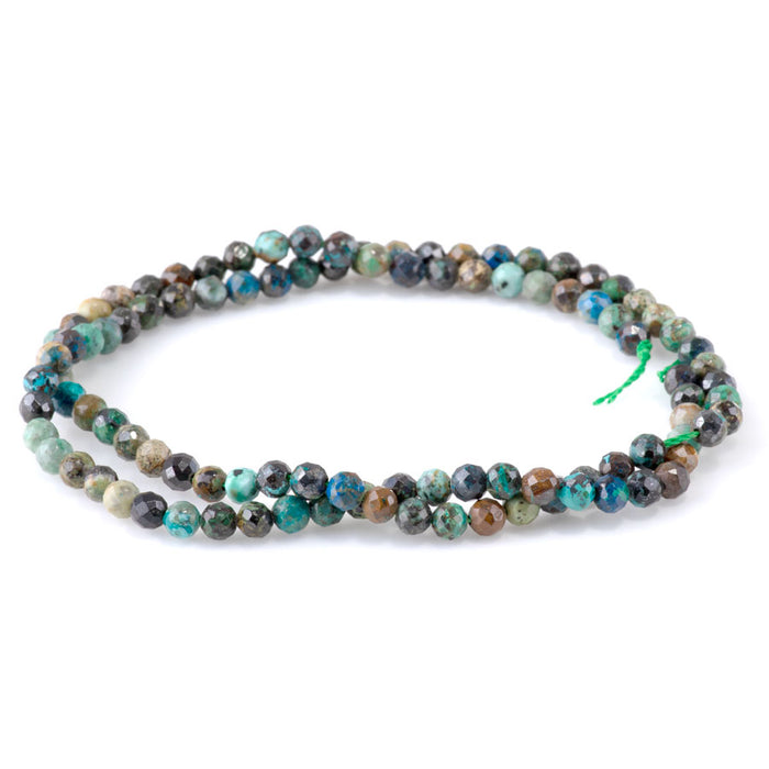 Chrysocolla 4mm Round Faceted A Grade - 15-16 Inch