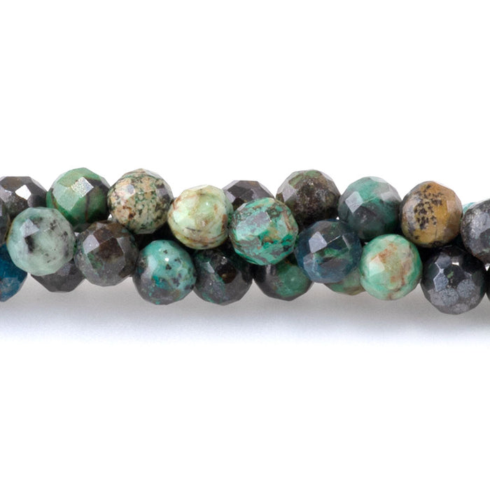 Chrysocolla 4mm Round Faceted A Grade - 15-16 Inch