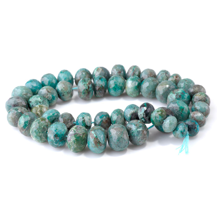 Chrysocolla 6x8-10x15mm Graduated Faceted Rondelle - 15-16 Inch