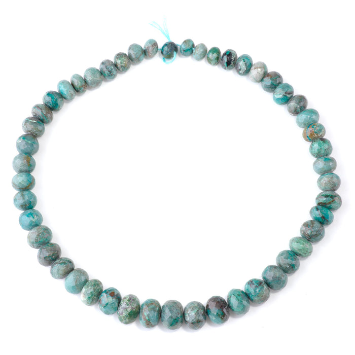 Chrysocolla 6x8-10x15mm Graduated Faceted Rondelle - 15-16 Inch