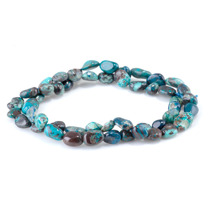 Chrysocolla 7x9-8x10mm Pebble - 15-16 Inch